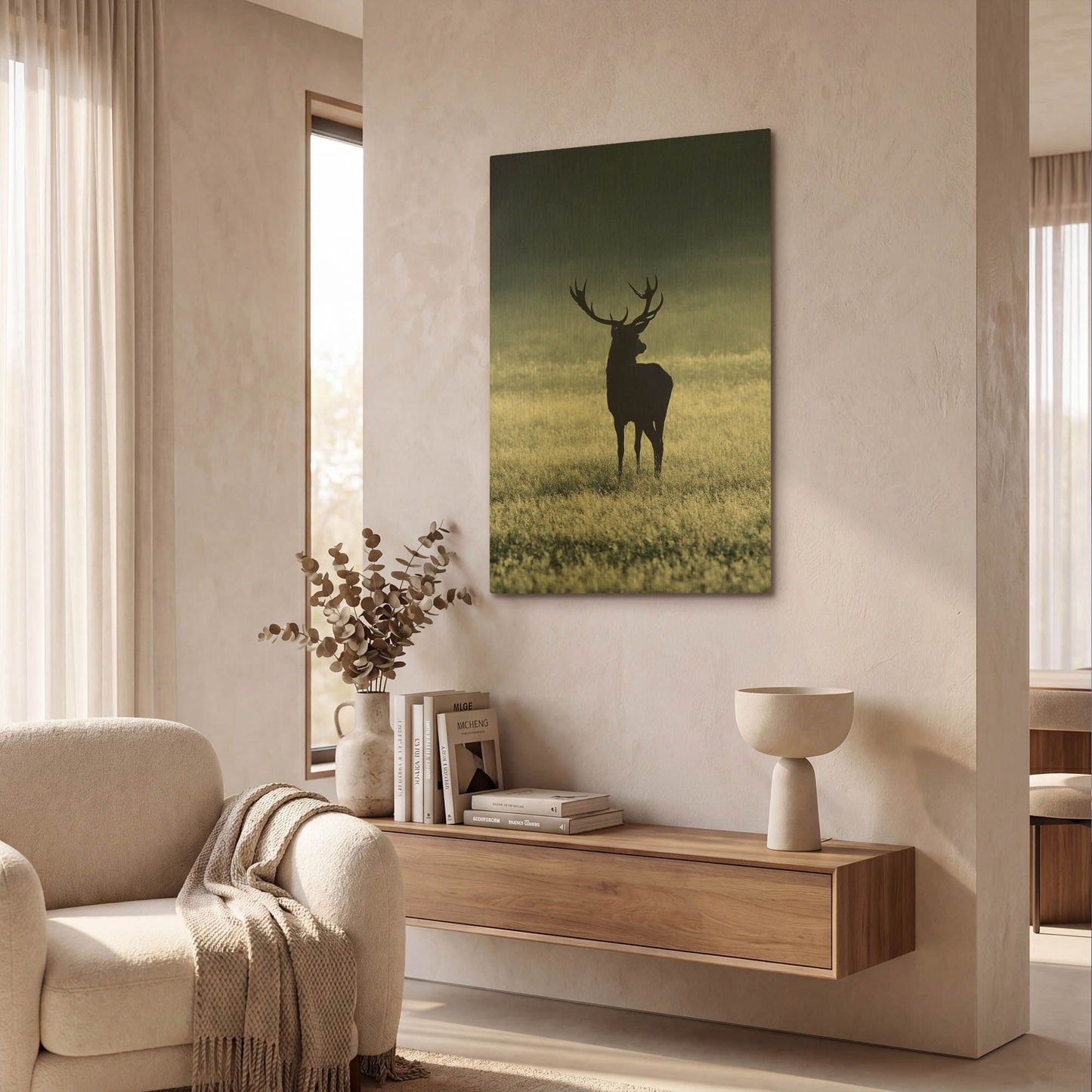 'Silhouette Deer' By Incado Gold Metal Wall Art