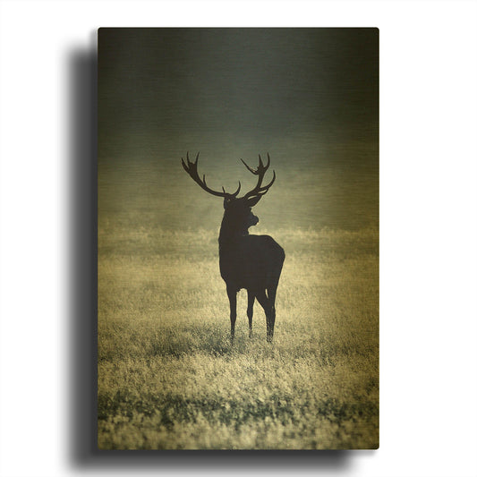 'Silhouette Deer' By Incado Gold Metal Wall Art