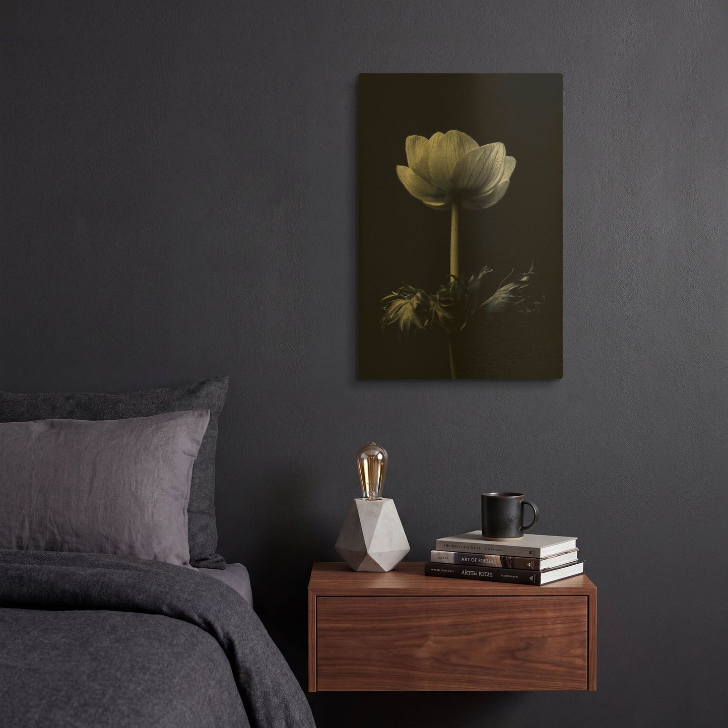 'Single Flower' By Incado Gold Metal Wall Art