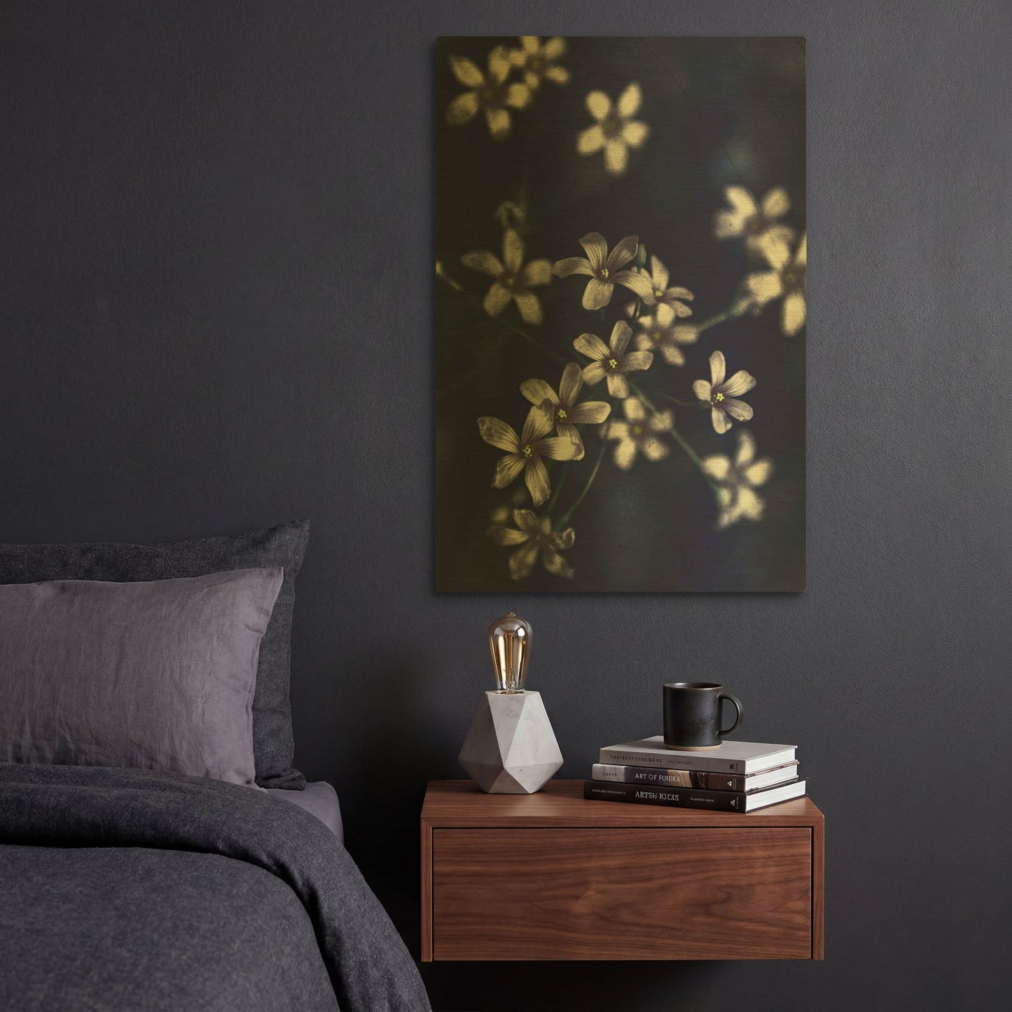 'Small Flowers' By Incado Gold Metal Wall Art