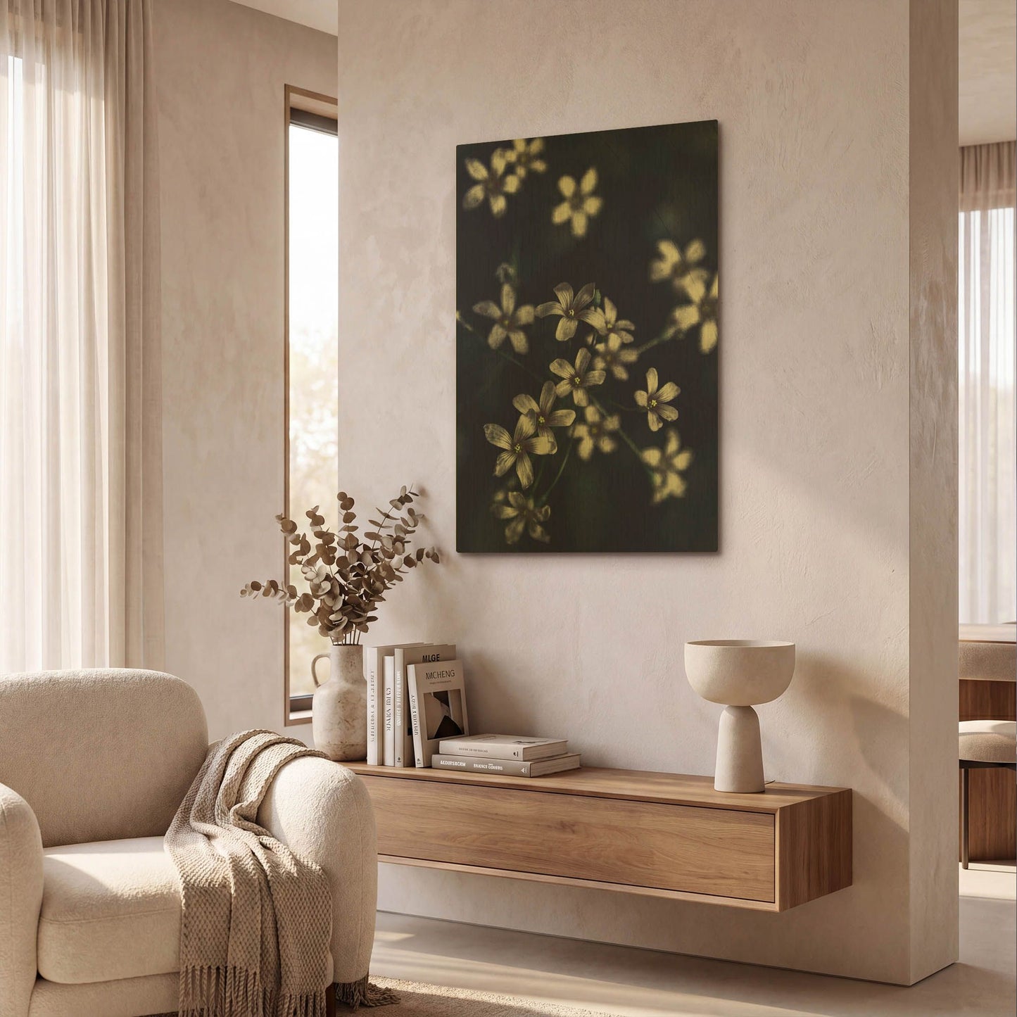 'Small Flowers' By Incado Gold Metal Wall Art