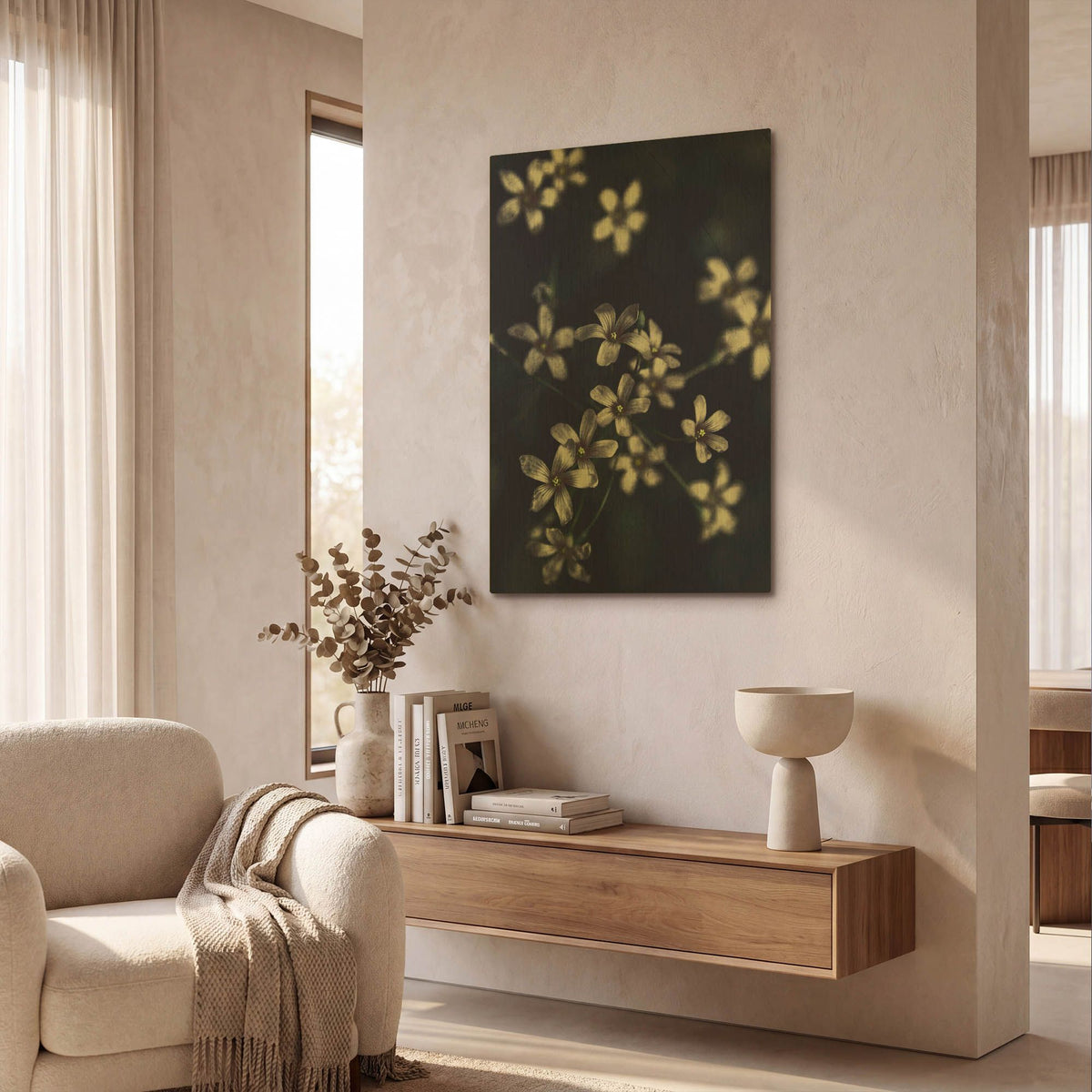 'Small Flowers' By Incado Gold Metal Wall Art