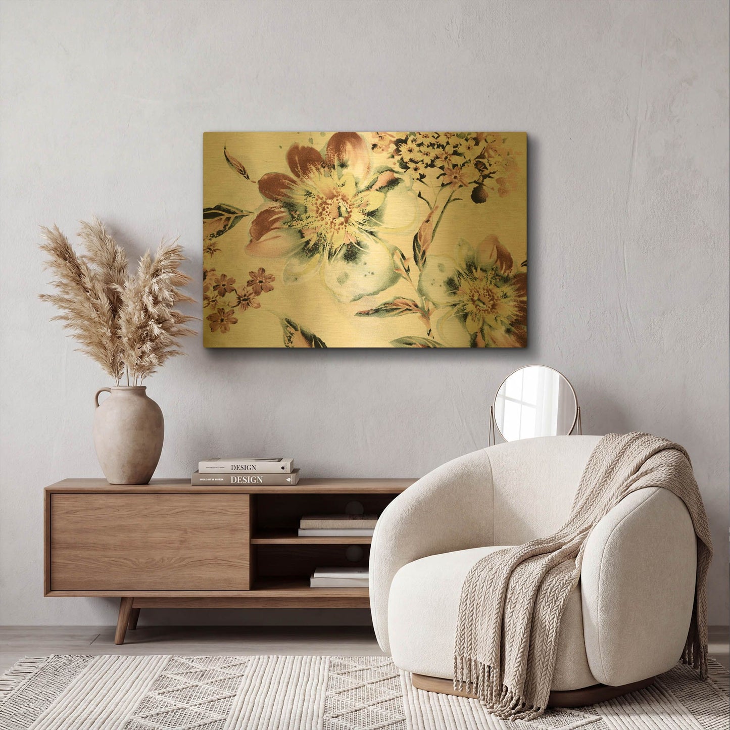 'Summer Flower' By Incado Gold Metal Wall Art