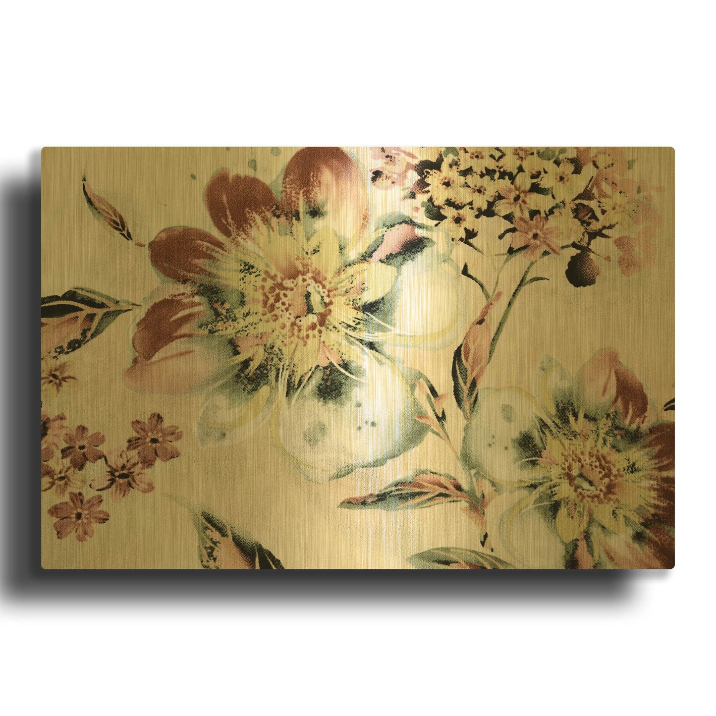 'Summer Flower' By Incado Gold Metal Wall Art