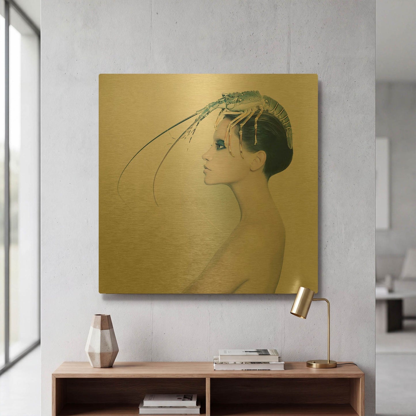 'The Lady and the Hummer' By Incado Gold Metal Wall Art