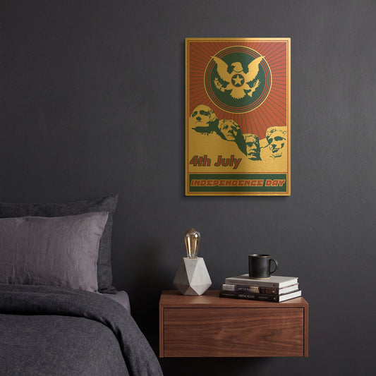 'Independence Day Rushmore' By LUXE Gold Metal Wall Art