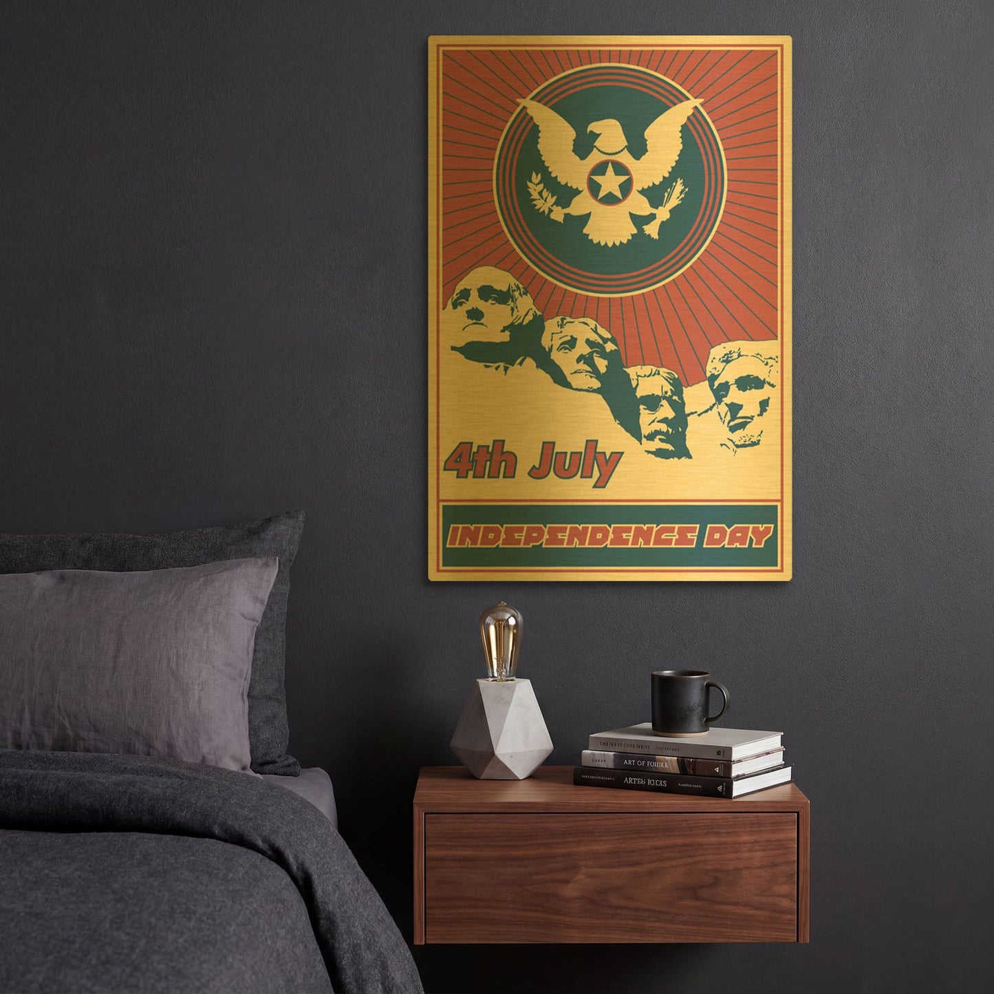 'Independence Day Rushmore' By LUXE Gold Metal Wall Art