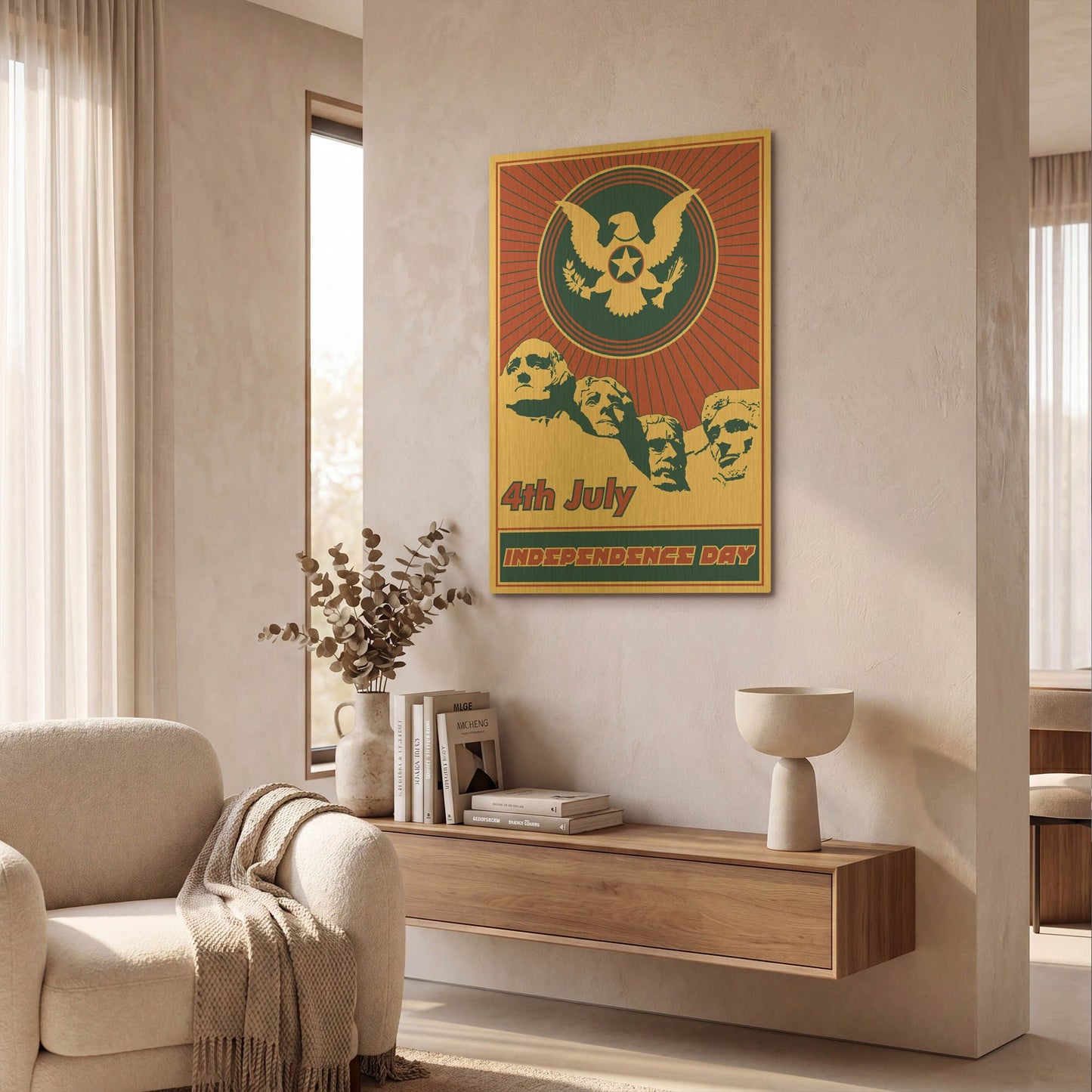 'Independence Day Rushmore' By LUXE Gold Metal Wall Art