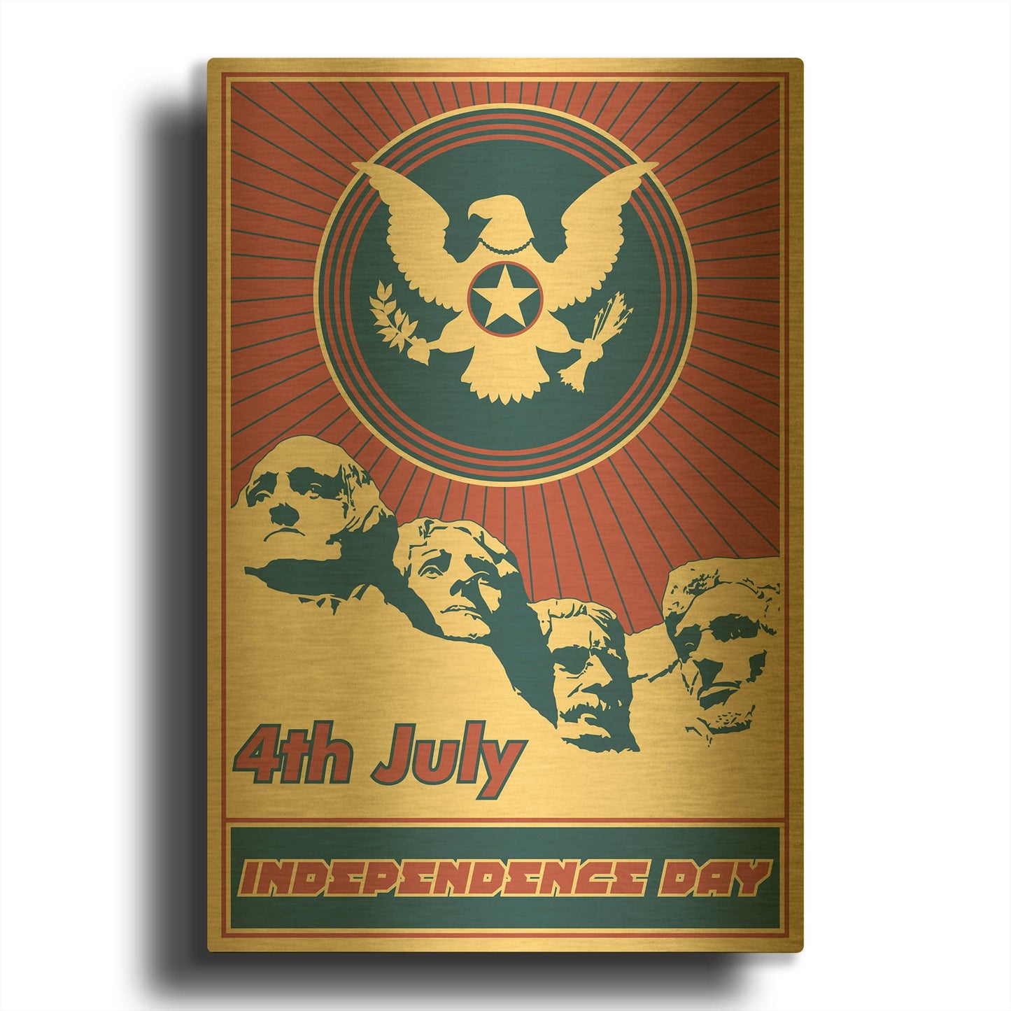 'Independence Day Rushmore' By LUXE Gold Metal Wall Art