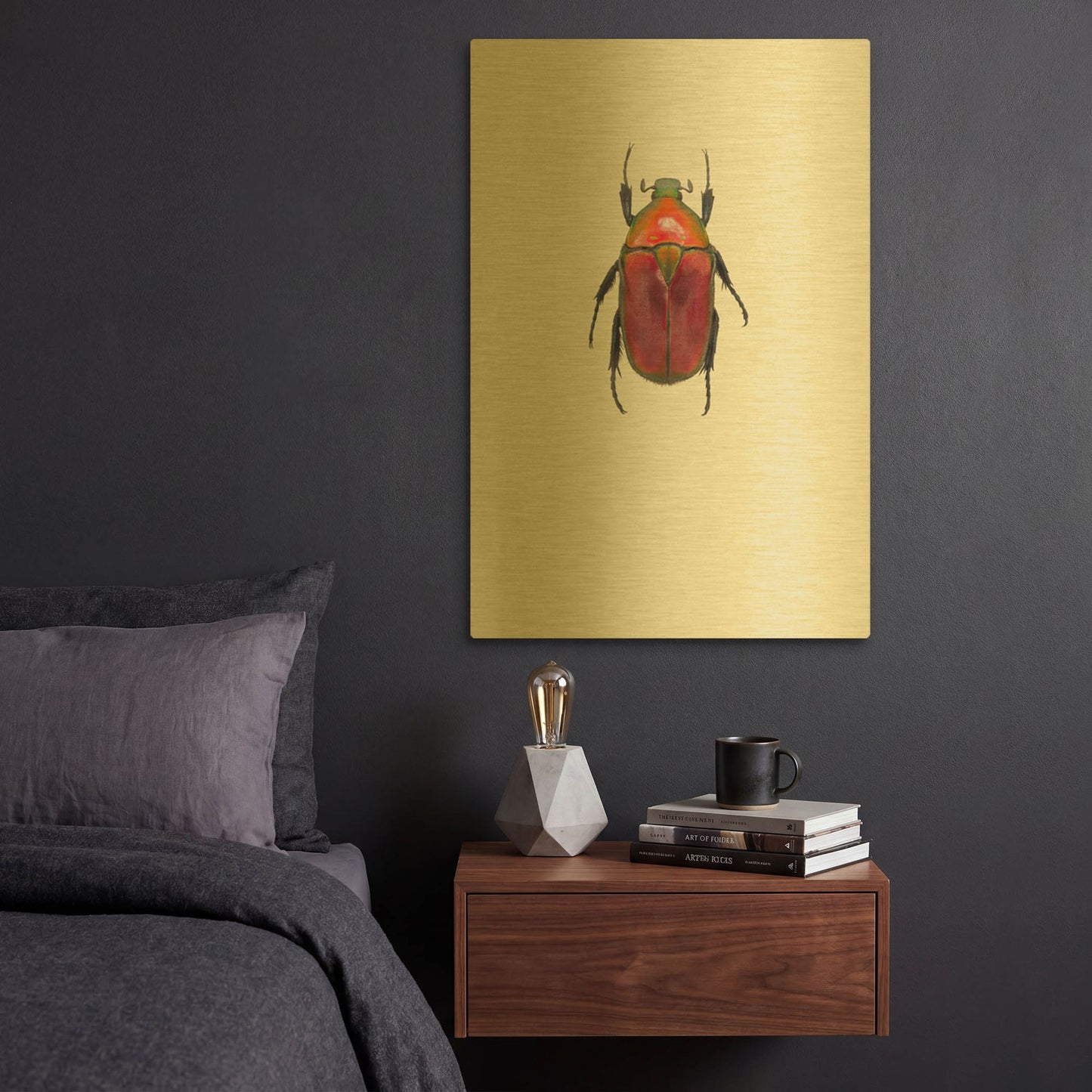 'Torynorrhina Flammea' By Incado Gold Metal Wall Art