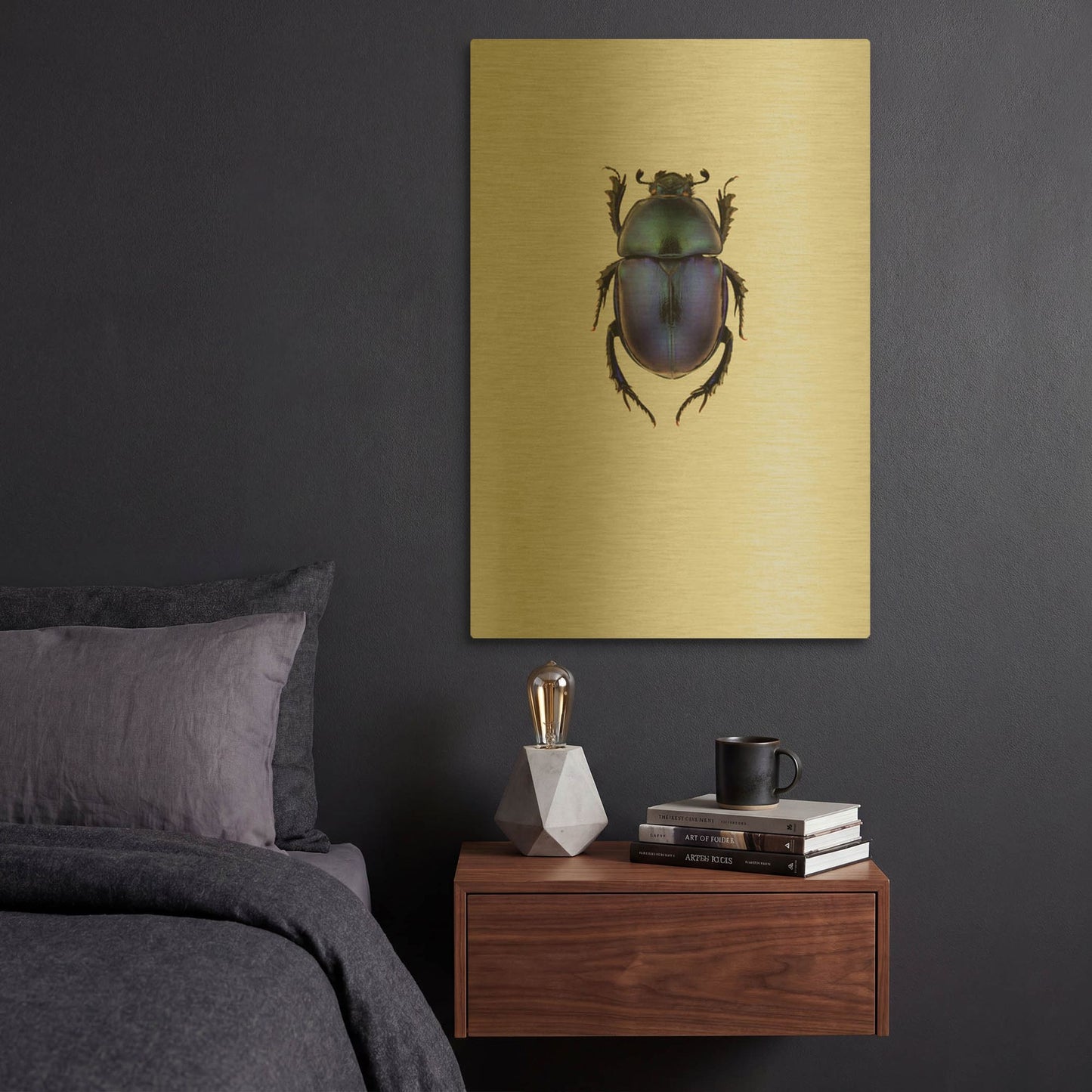 'Trypocopris Vernalis' By Incado Gold Metal Wall Art