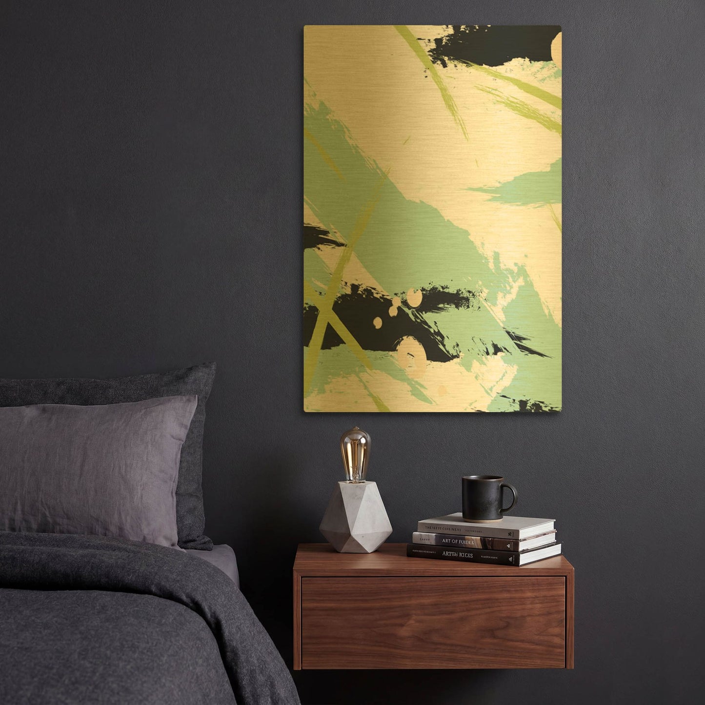 'Turquoise' By Incado Gold Metal Wall Art