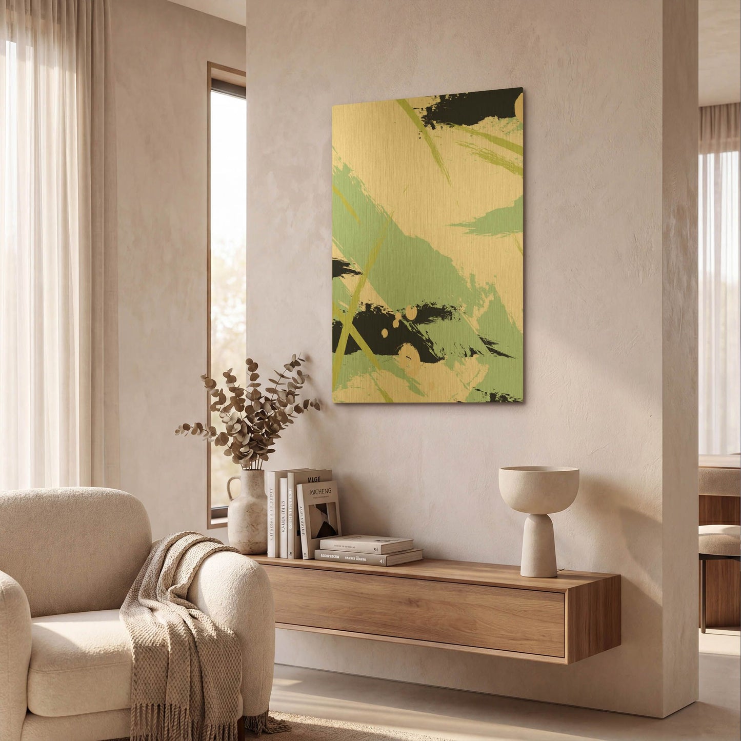 'Turquoise' By Incado Gold Metal Wall Art