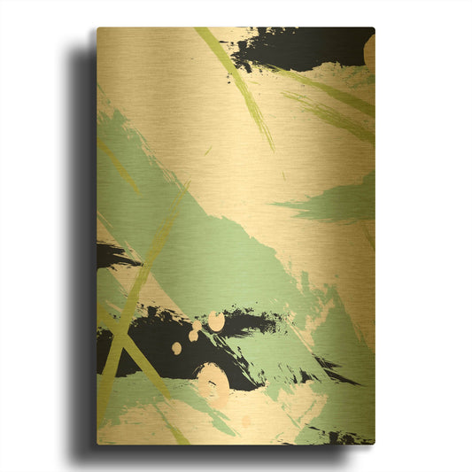 'Turquoise' By Incado Gold Metal Wall Art