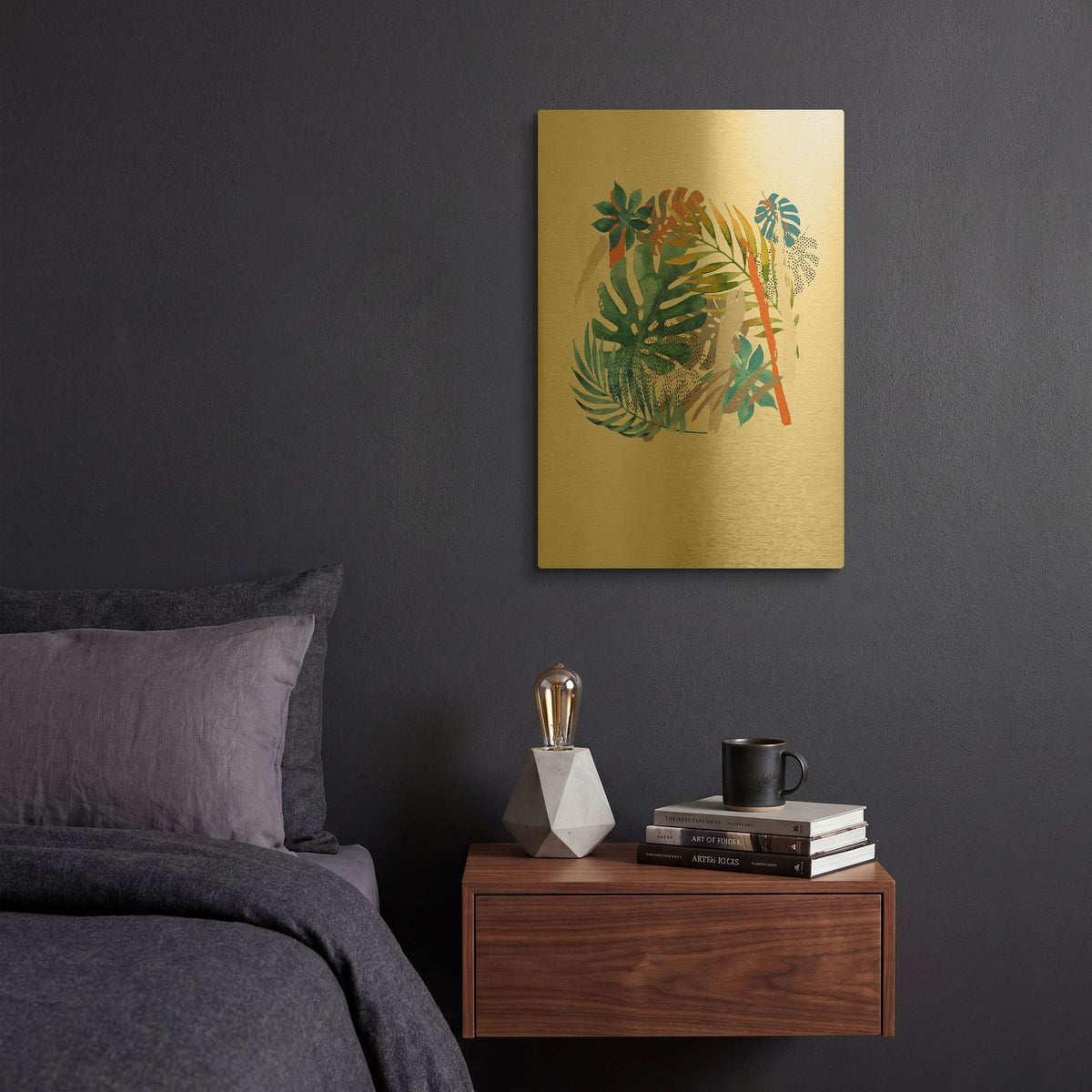 'Vibes I' By Incado Gold Metal Wall Art