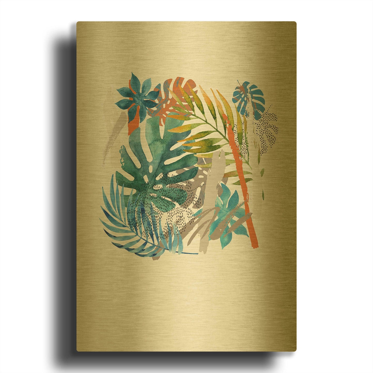 'Vibes I' By Incado Gold Metal Wall Art
