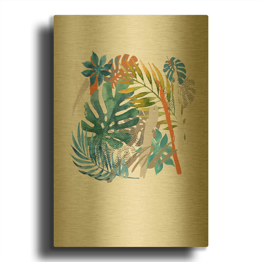 'Vibes I' By Incado Gold Metal Wall Art