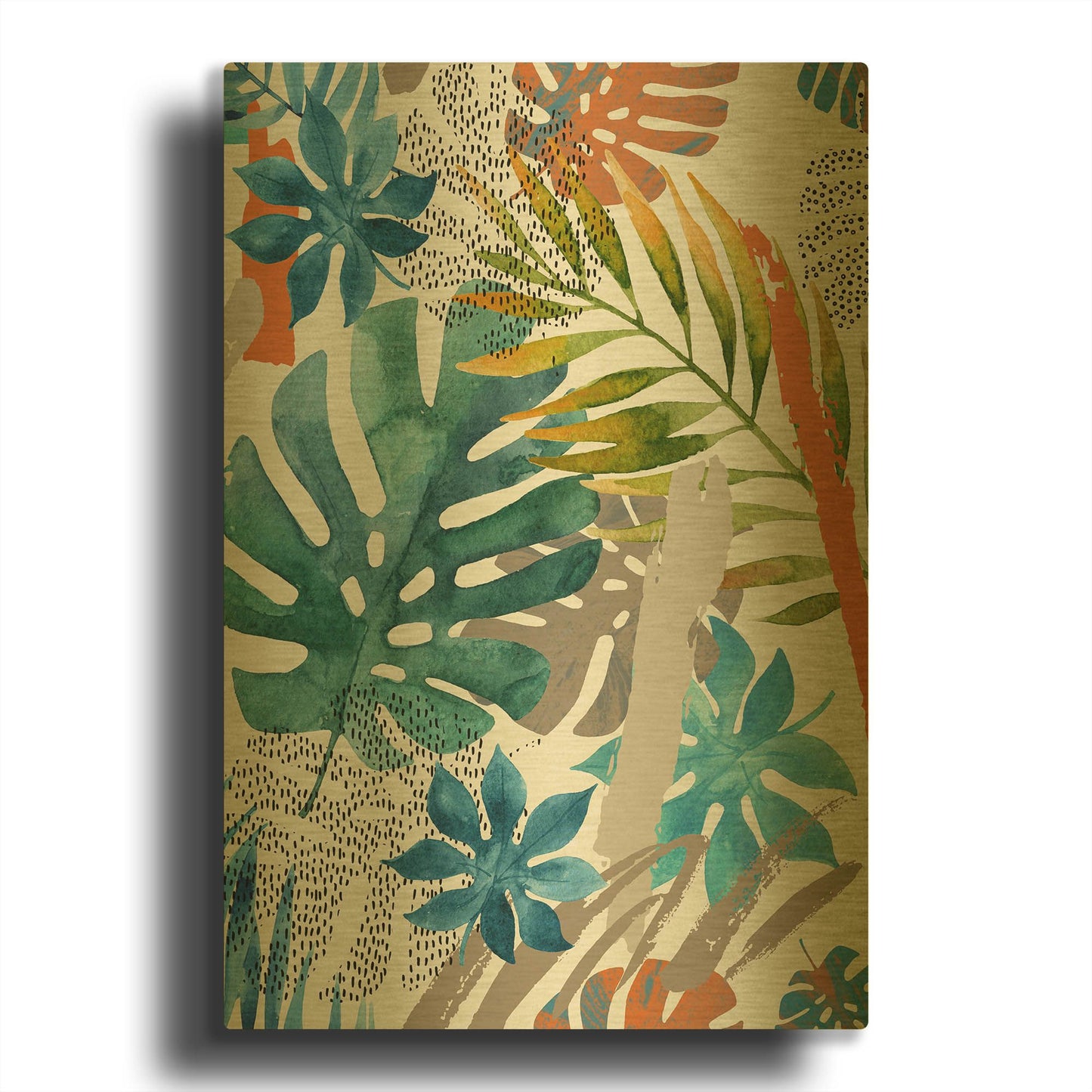 'Vibes II' By Incado Gold Metal Wall Art