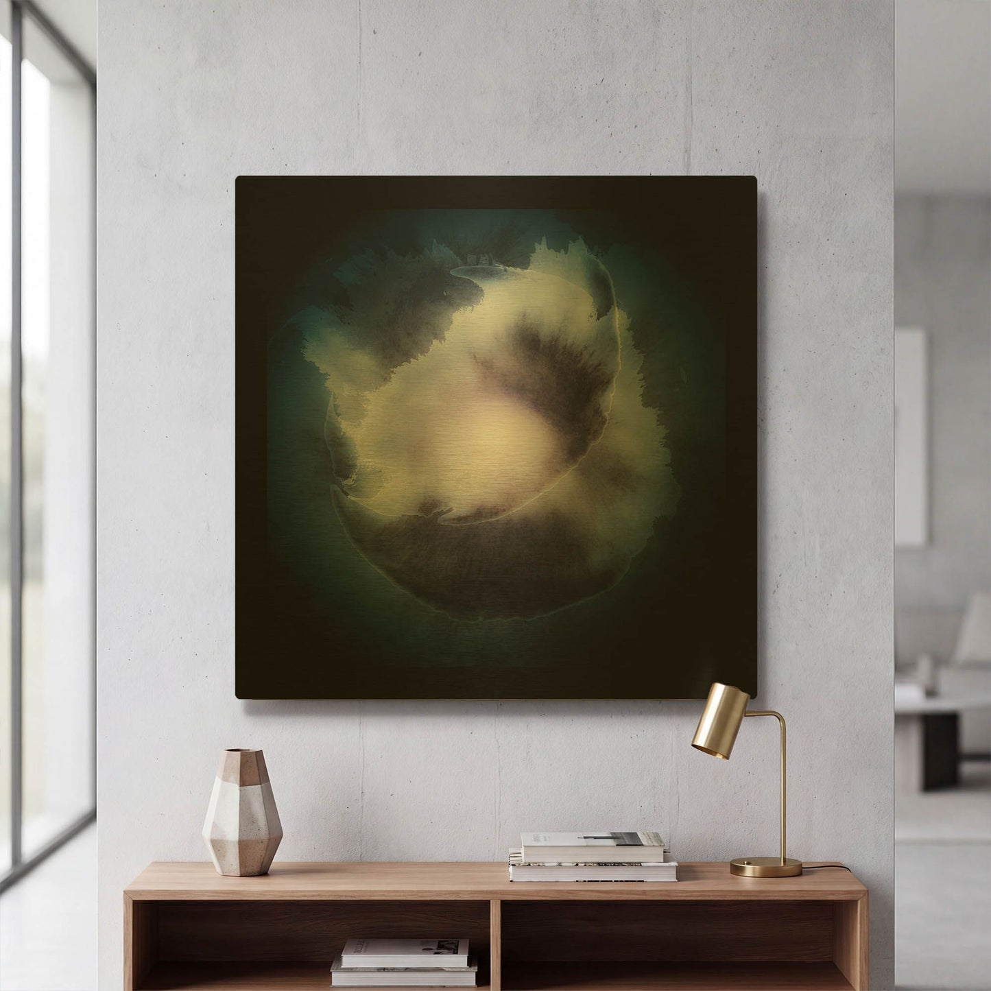 'Water Color Drop' By Incado Gold Metal Wall Art
