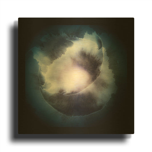 'Water Color Drop' By Incado Gold Metal Wall Art