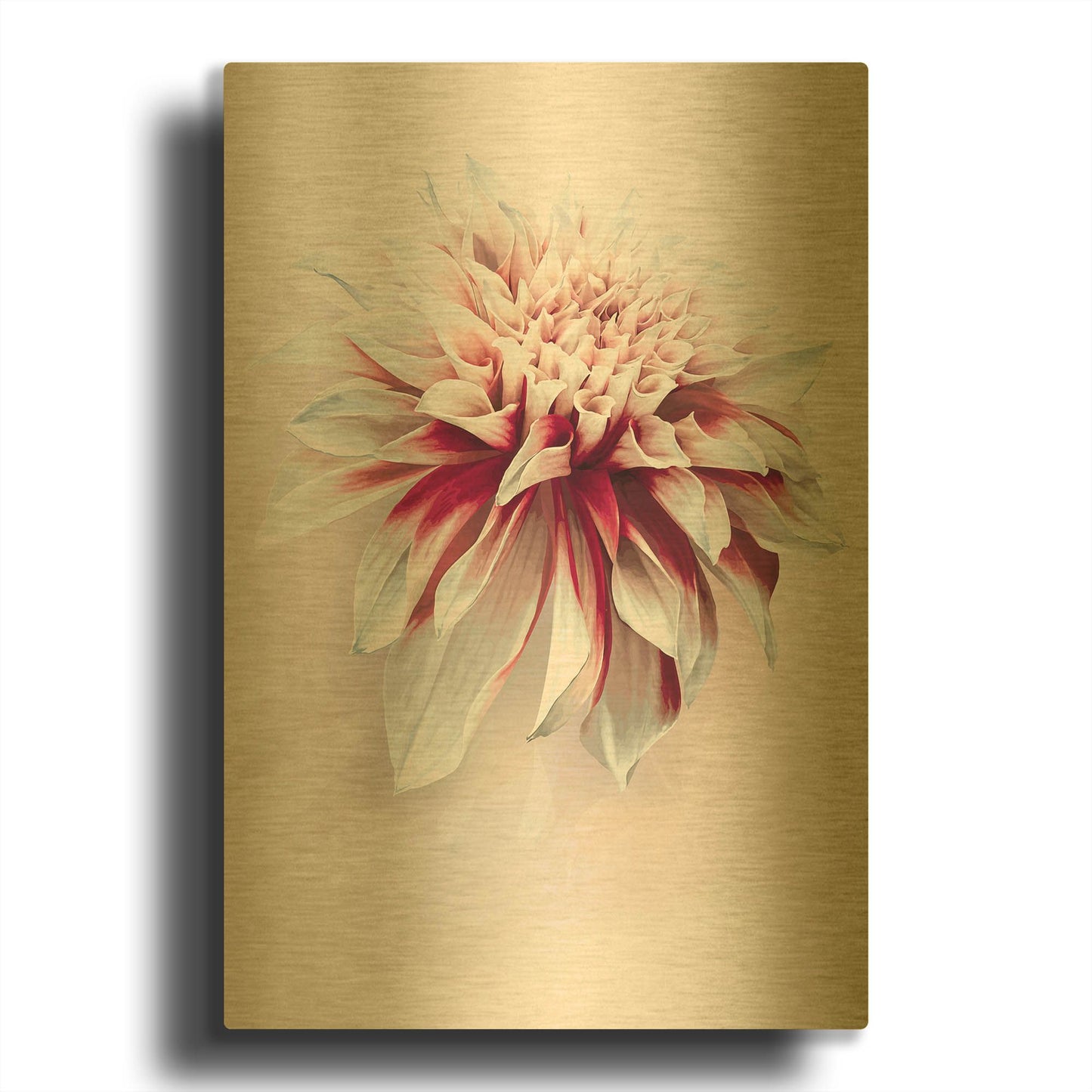 'Water Dahlia' By Incado Gold Metal Wall Art