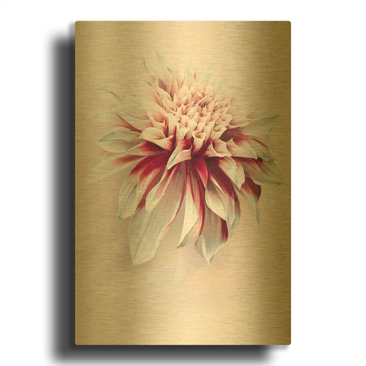 'Water Dahlia' By Incado Gold Metal Wall Art