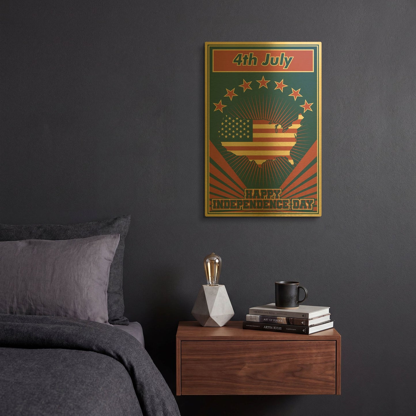 'Independence Day USA' By LUXE Gold Metal Wall Art