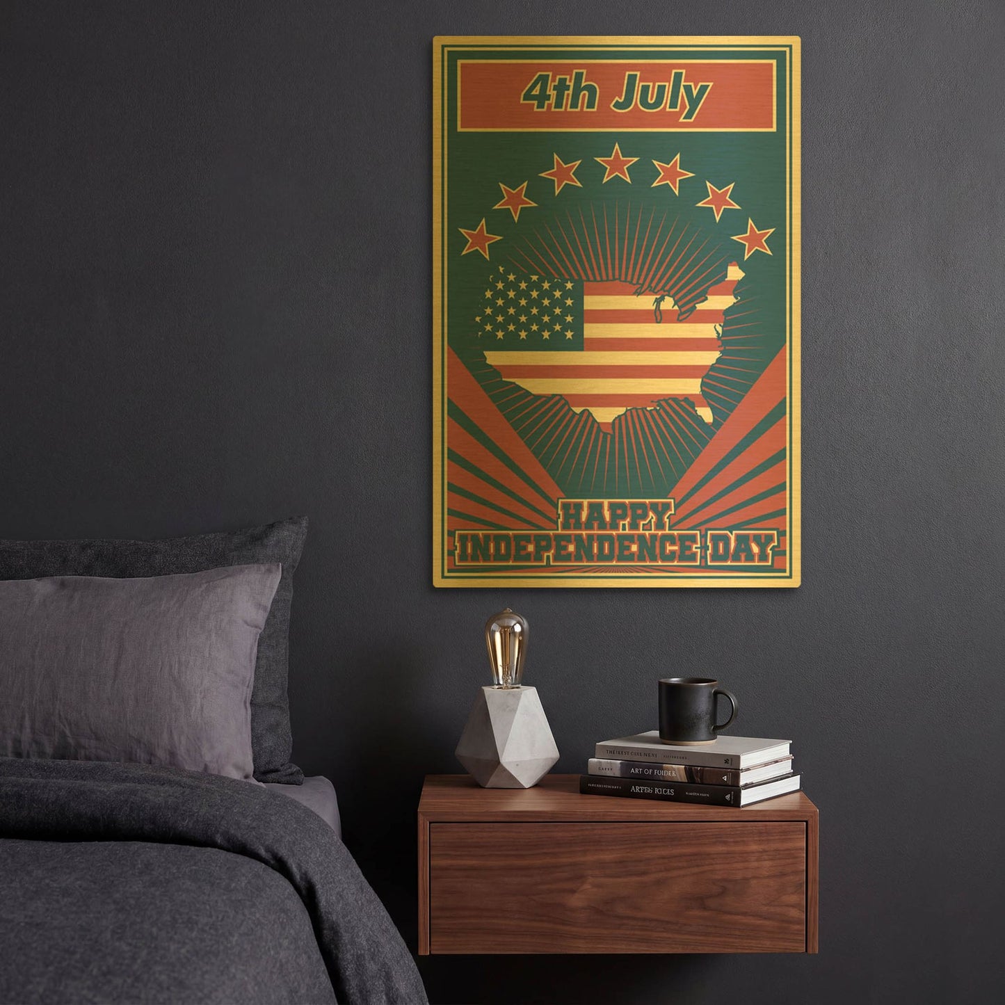 'Independence Day USA' By LUXE Gold Metal Wall Art