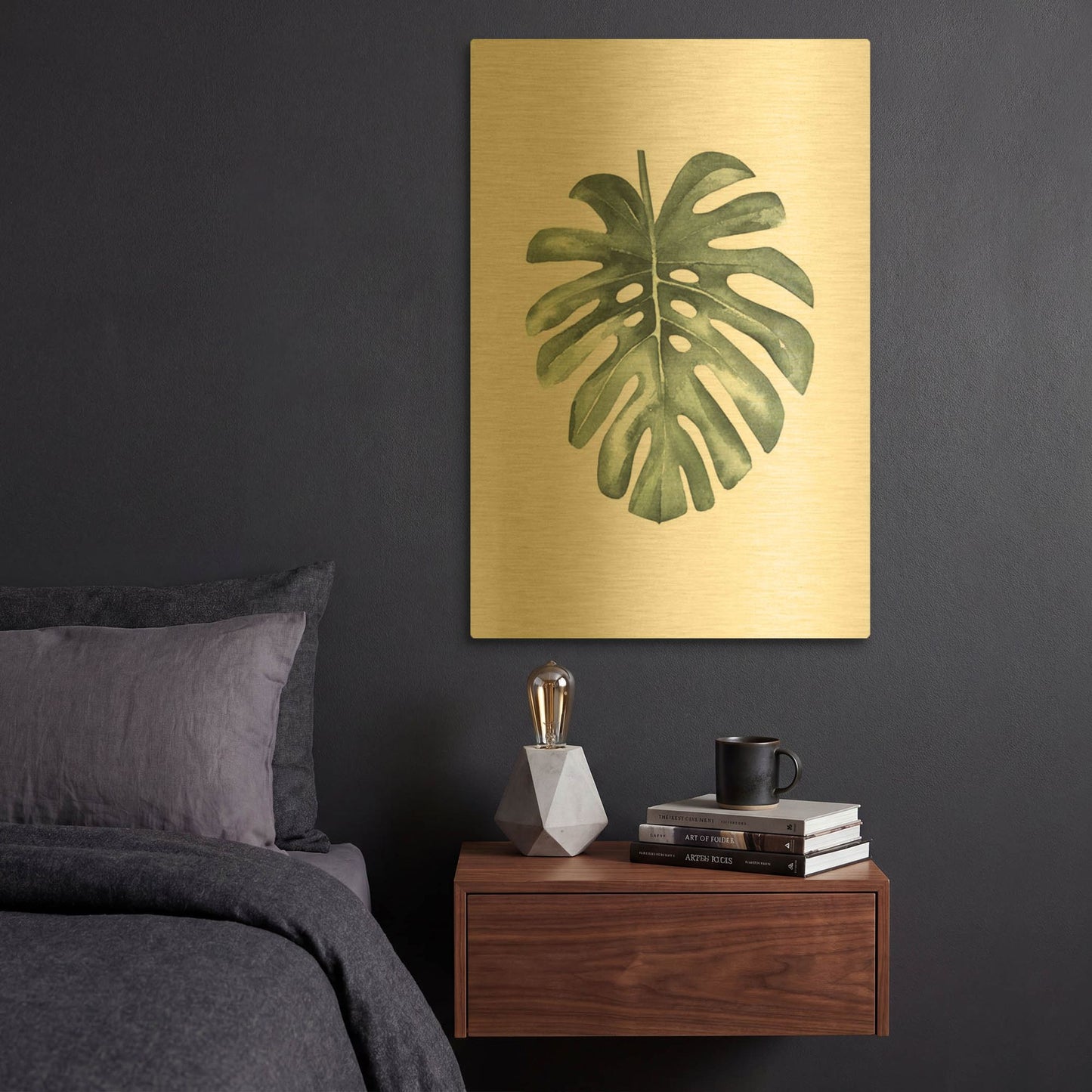 'Water Leaf' By Incado Gold Metal Wall Art