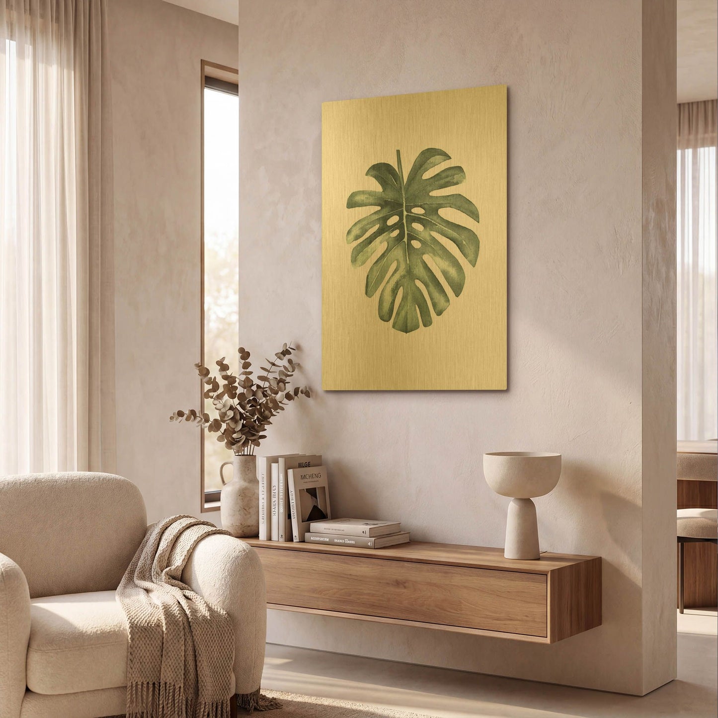 'Water Leaf' By Incado Gold Metal Wall Art