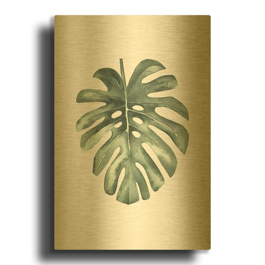 'Water Leaf' By Incado Gold Metal Wall Art