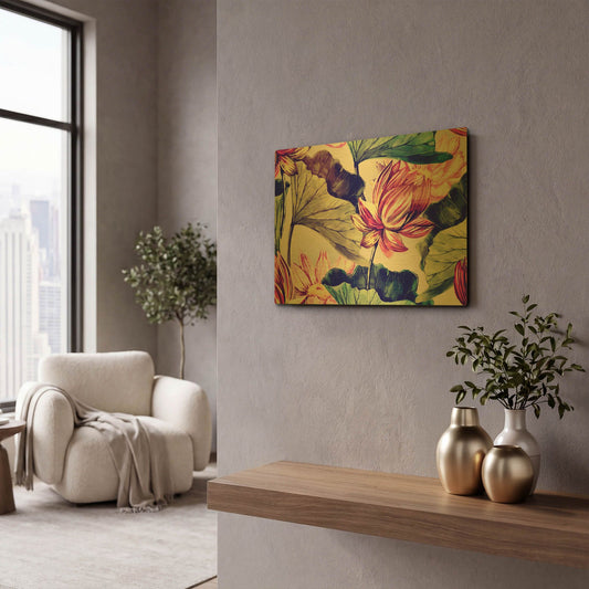 'Water Lily' By Incado Gold Metal Wall Art