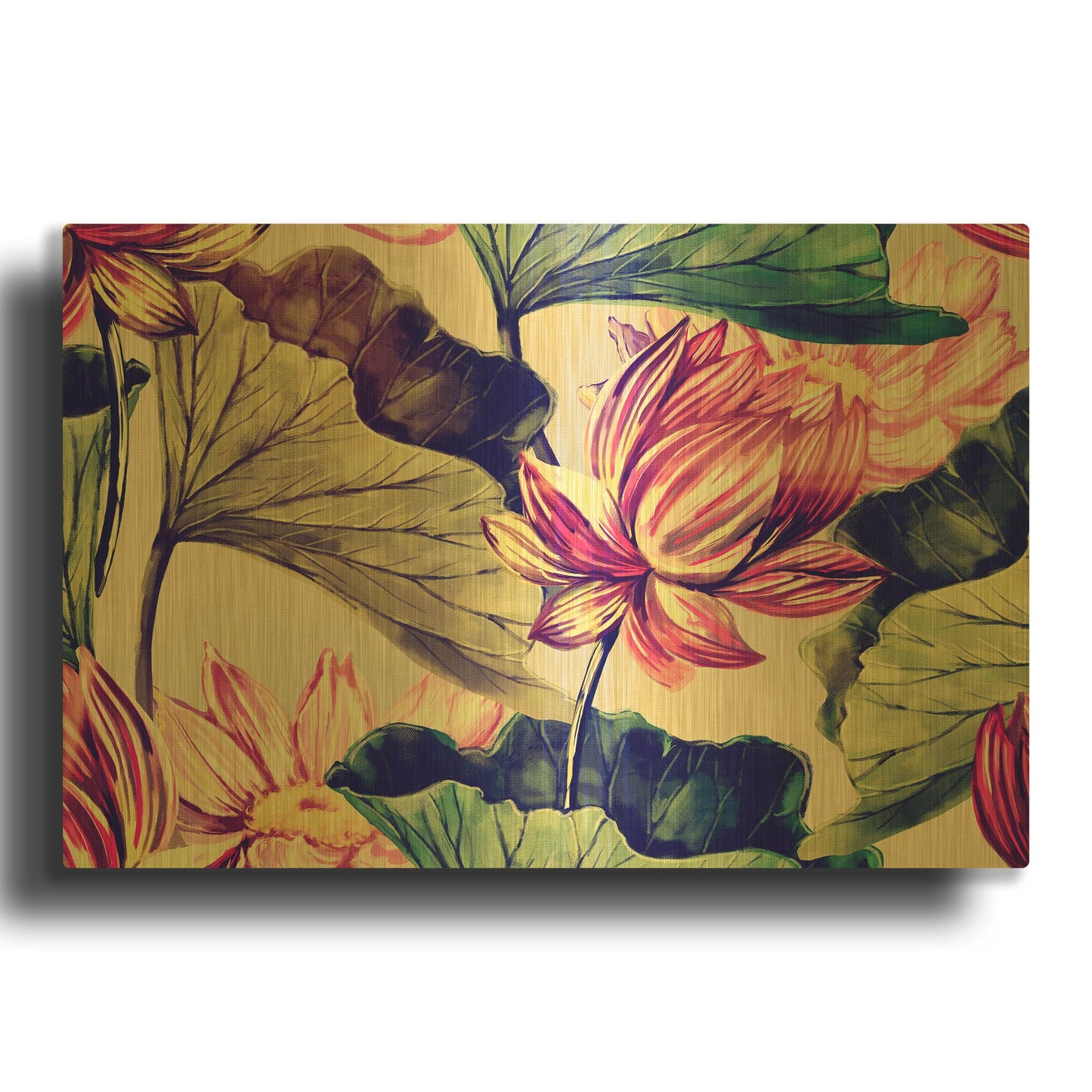 'Water Lily' By Incado Gold Metal Wall Art