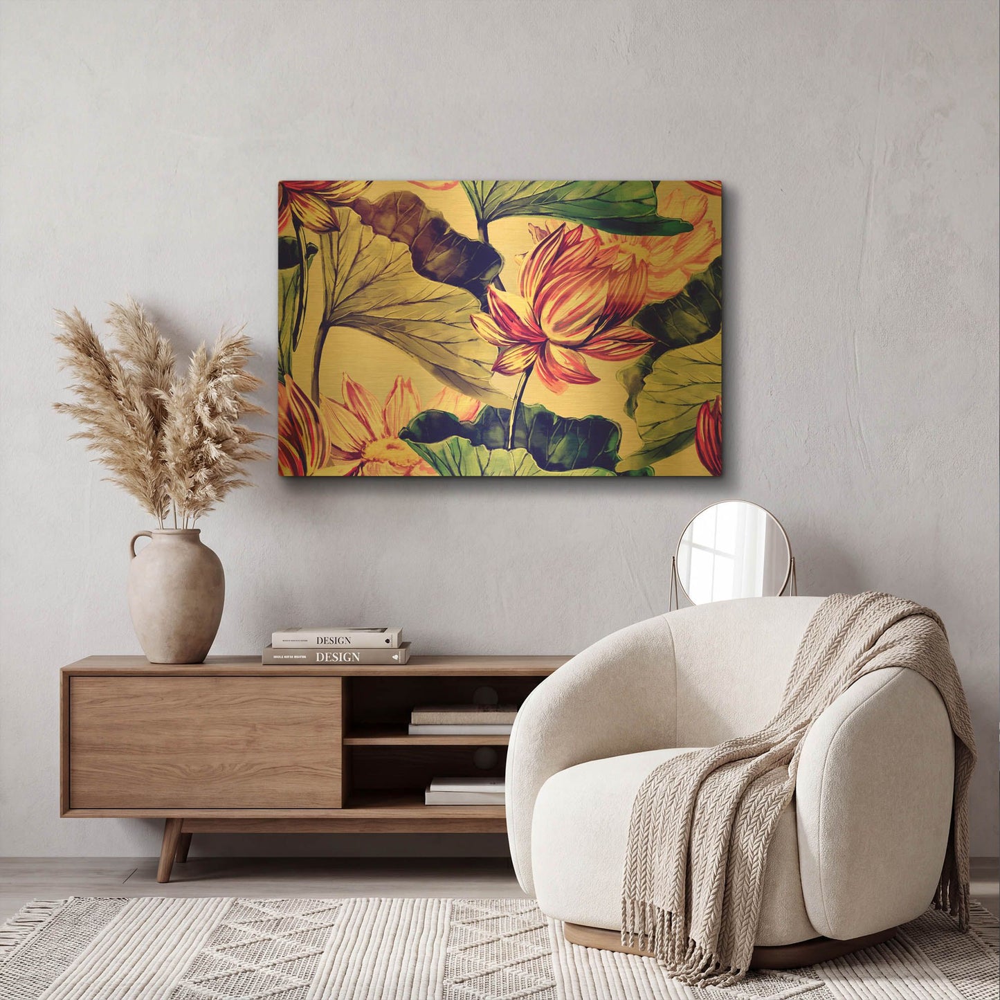 'Water Lily' By Incado Gold Metal Wall Art