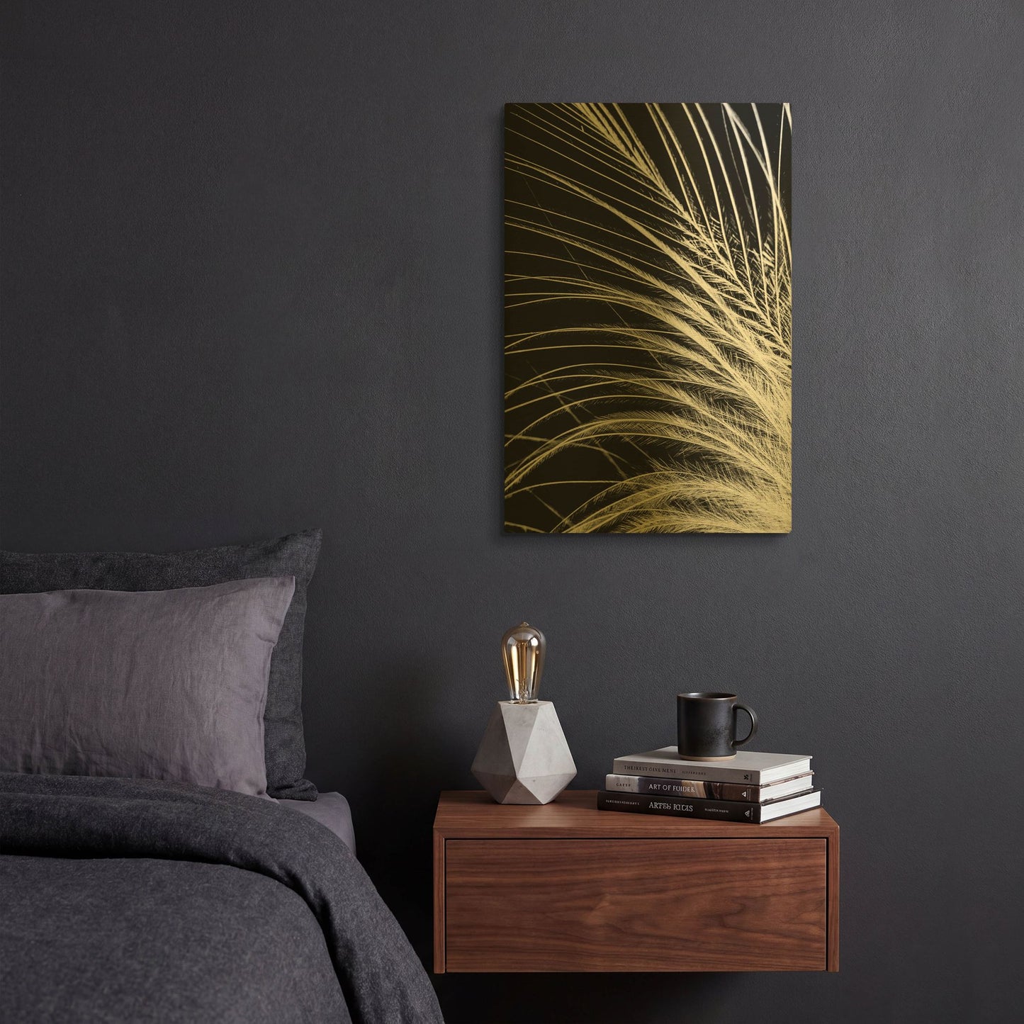 'White Feather' By Incado Gold Metal Wall Art