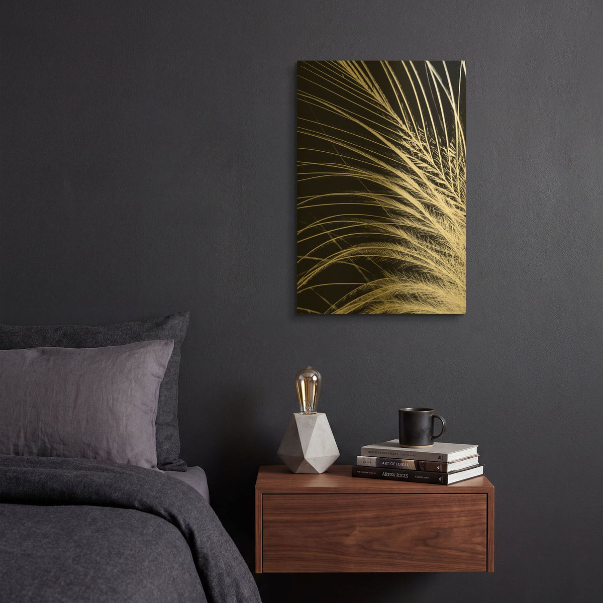 'White Feather' By Incado Gold Metal Wall Art