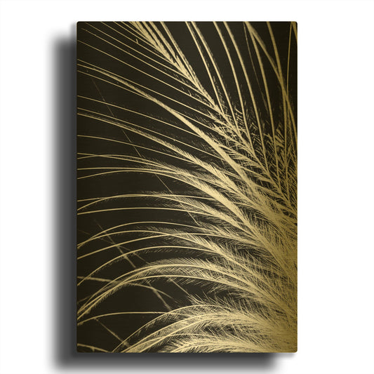 'White Feather' By Incado Gold Metal Wall Art