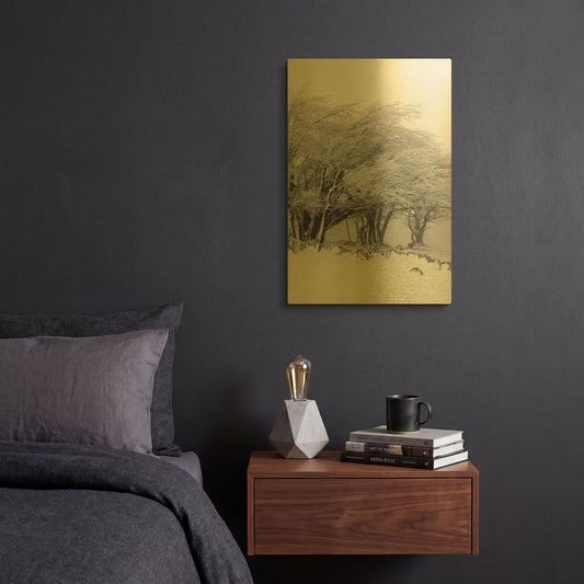 'Winter Storm' By Incado Gold Metal Wall Art