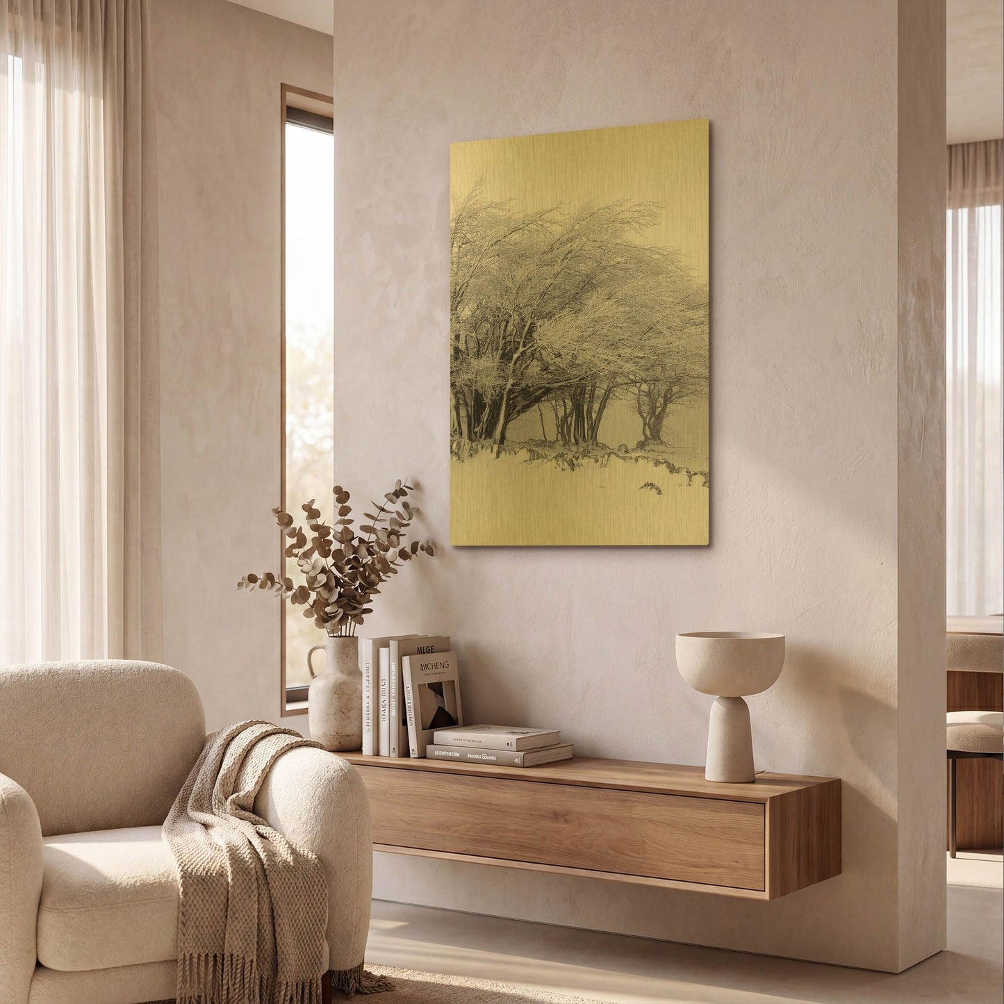 'Winter Storm' By Incado Gold Metal Wall Art