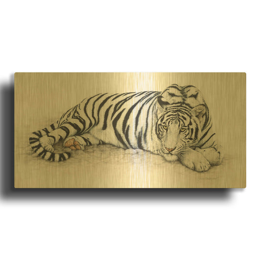 'Siberian Tiger' By Jan Henderson Gold Metal Wall Art