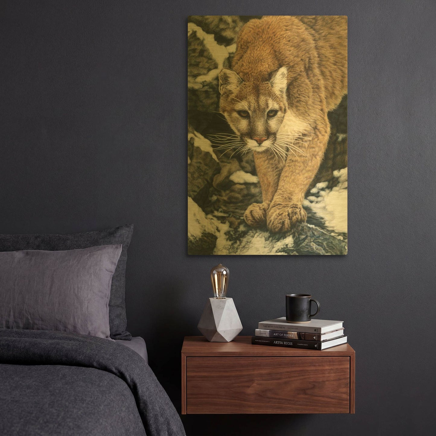 'Silent Approach' By Jan Henderson Gold Metal Wall Art
