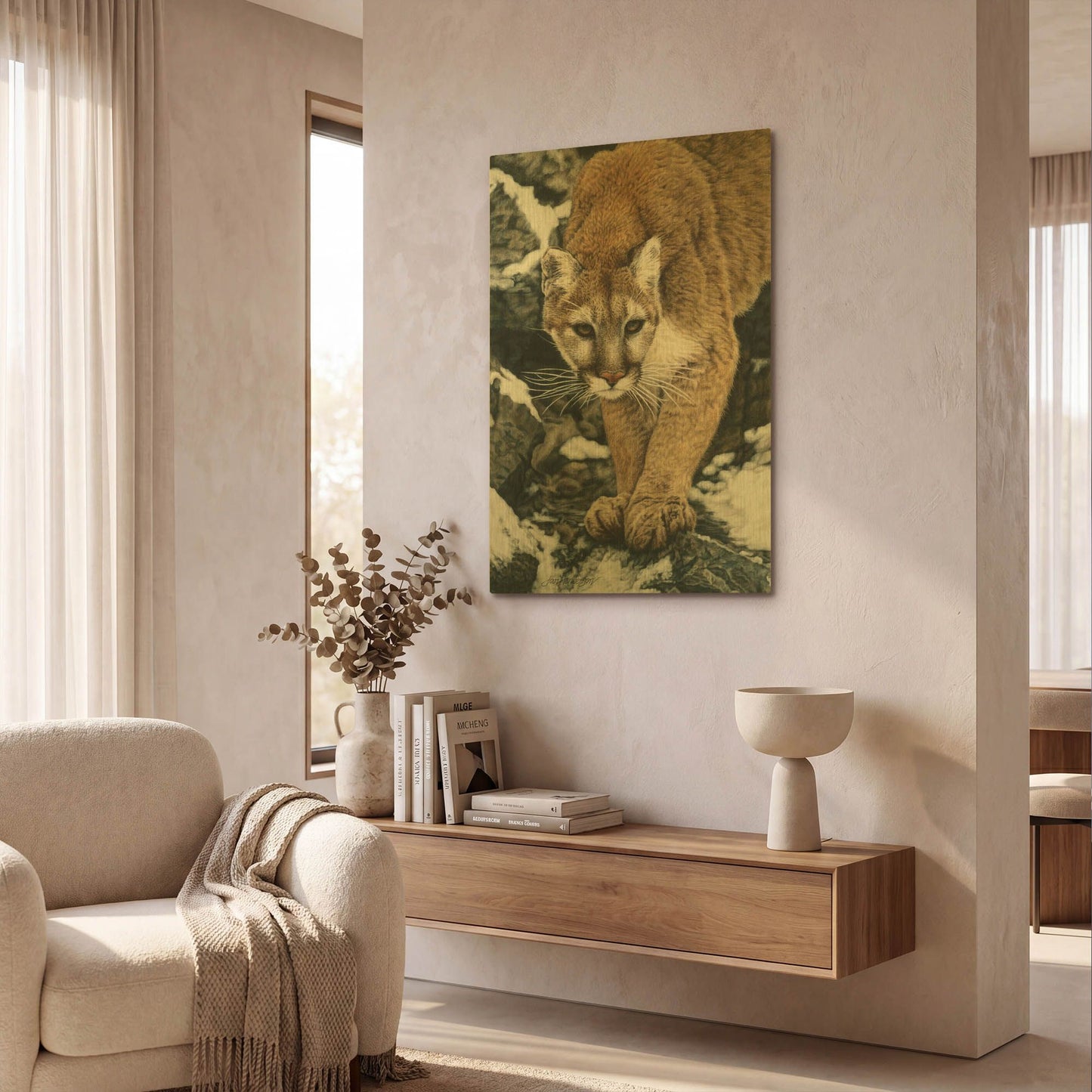 'Silent Approach' By Jan Henderson Gold Metal Wall Art