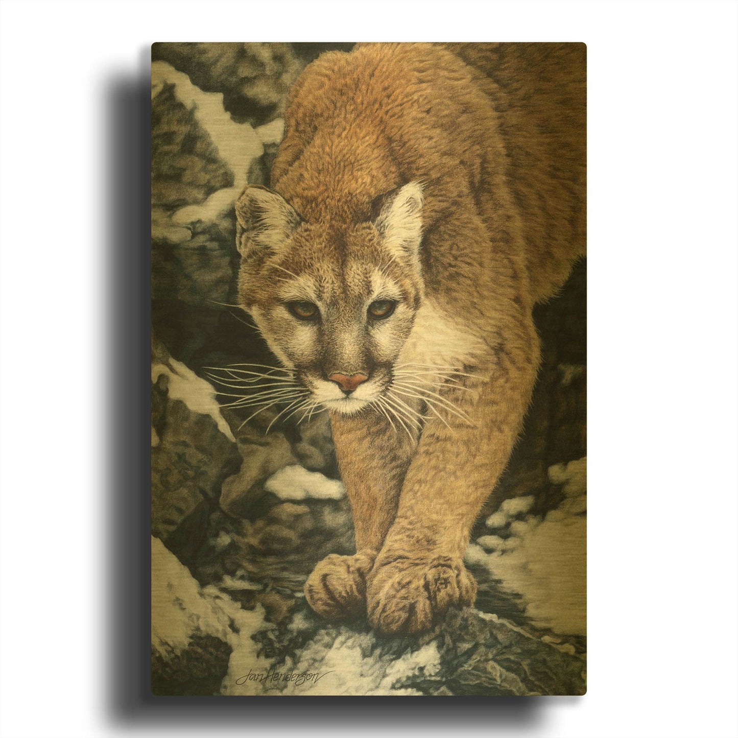'Silent Approach' By Jan Henderson Gold Metal Wall Art