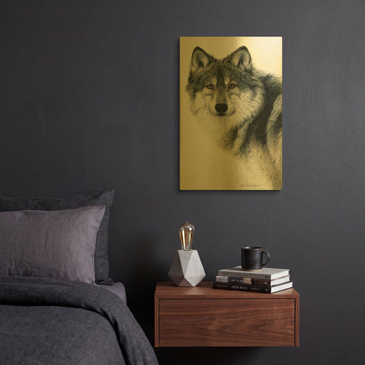 'Silent Watch' By Jan Henderson Gold Metal Wall Art