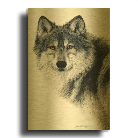'Silent Watch' By Jan Henderson Gold Metal Wall Art