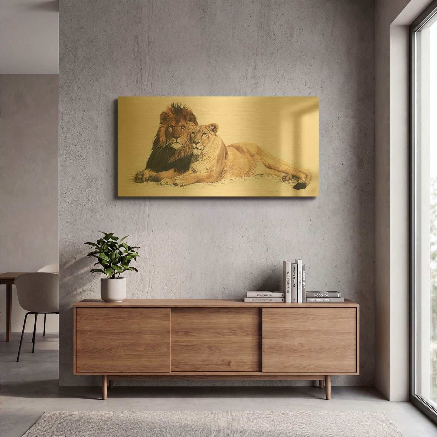 'Soul Mates' By Jan Henderson Gold Metal Wall Art
