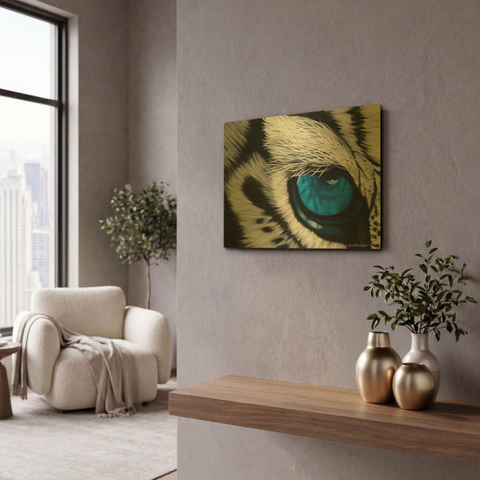 'Tiger Eye' By Jan Henderson Gold Metal Wall Art