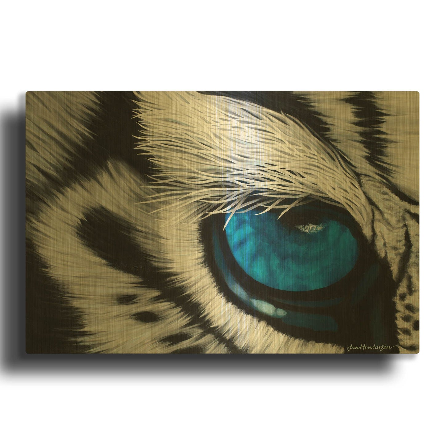 'Tiger Eye' By Jan Henderson Gold Metal Wall Art