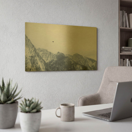 'Alpine Winter Bird' By LUXE Gold Metal Wall Art