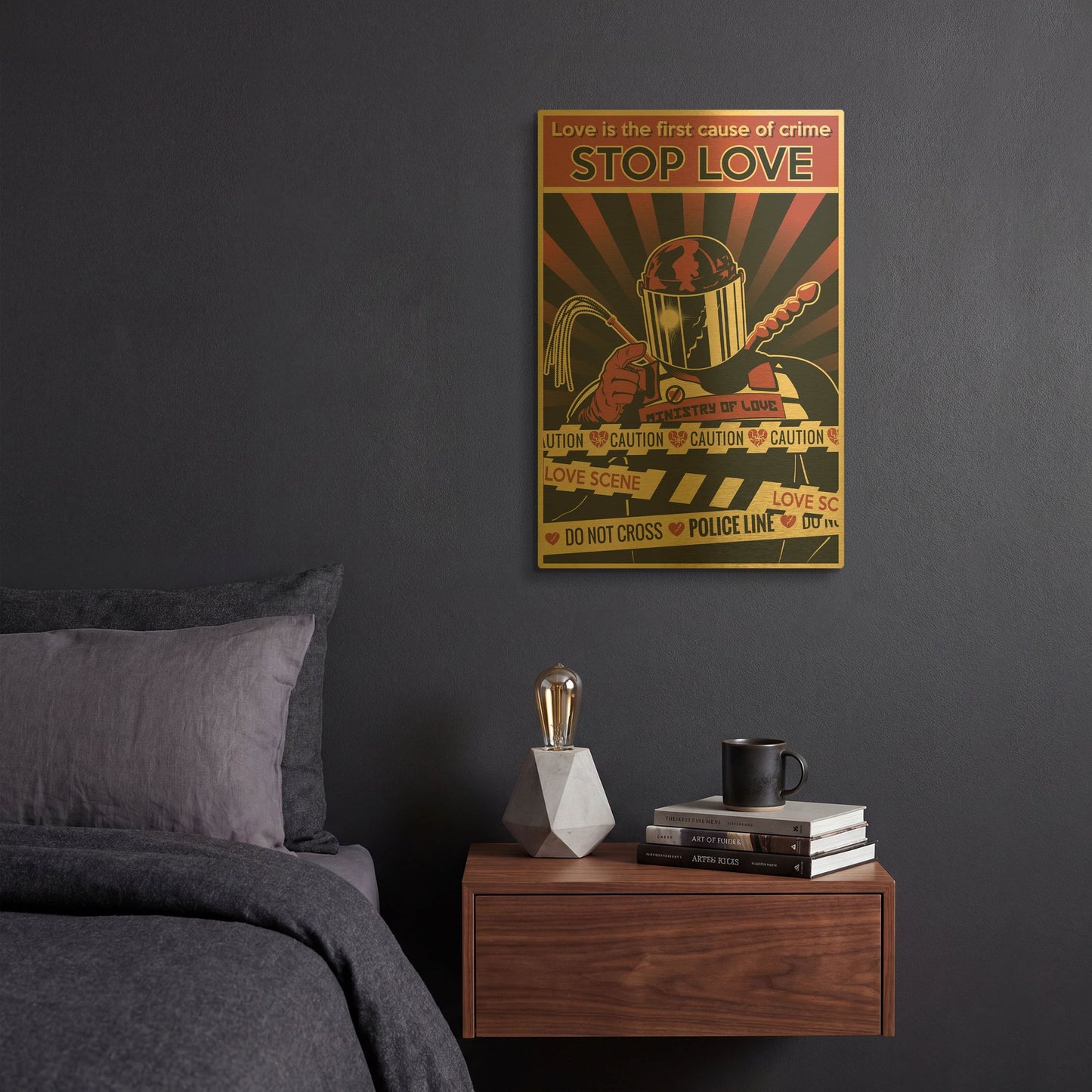 'Ministry of Love' By LUXE Gold Metal Wall Art